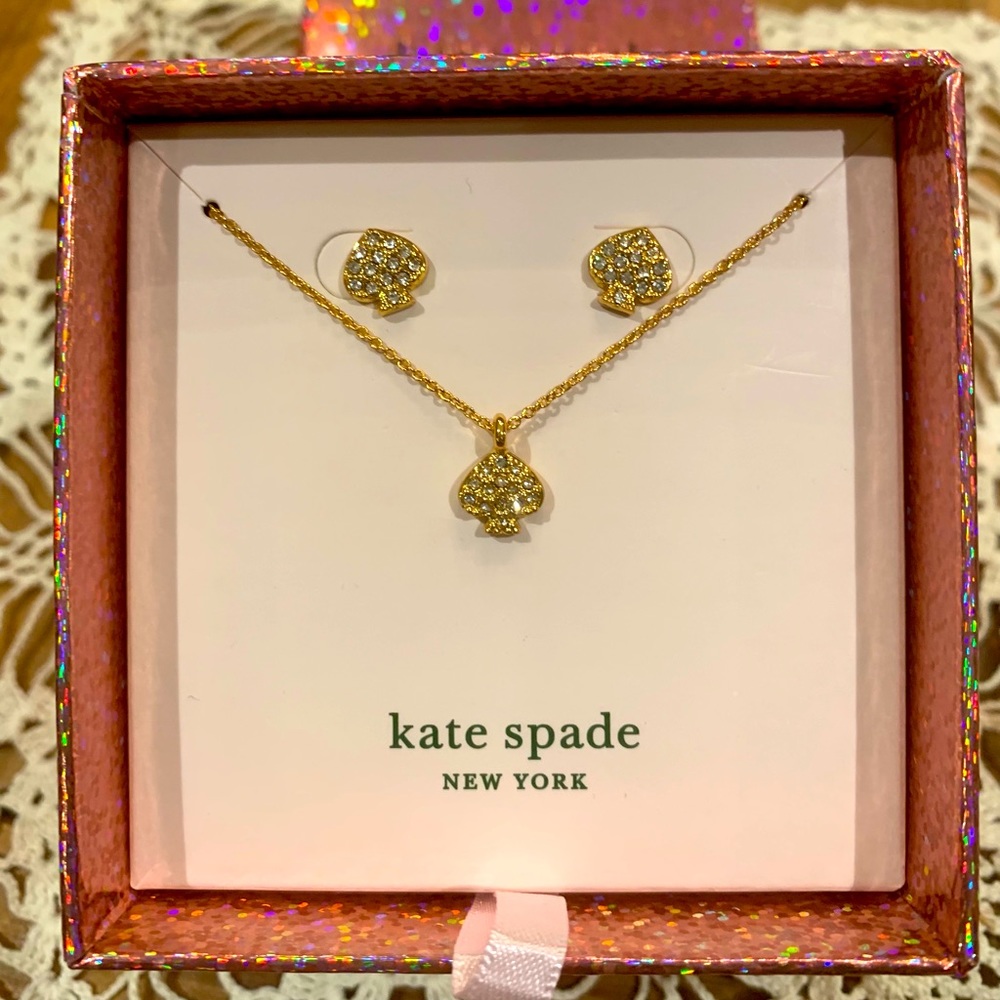 Kate Spade Signature Necklace & Earrings Set NIB